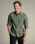 KIYYANI SAMPS ARTICAL# 6065  Pure Linen Shirt - Olive Green